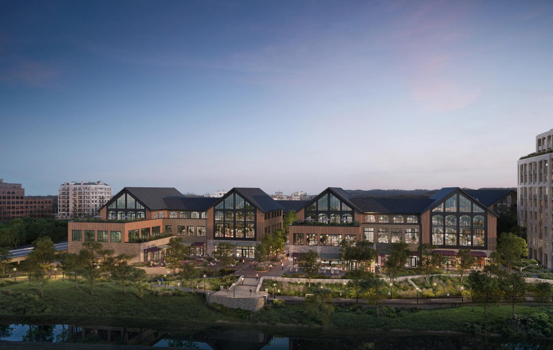 Rendering of Belle Meade Village shopping and residential village